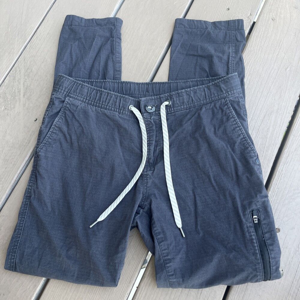 VUORI Women' s Ripstop Pants Canvas Drawstring Tapered Stretch Grey Size Small